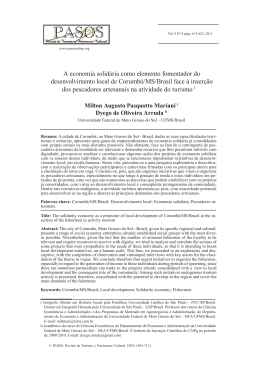 A economia solid&aacute;ria como elemento fomentador do