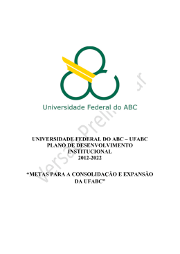 UNIVERSIDADE FEDERAL DO ABC – UFABC PLANO DE