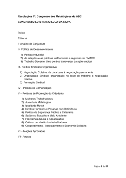 Resolu&ccedil;&otilde;es - Sindicato dos Metal&uacute;rgicos do ABC