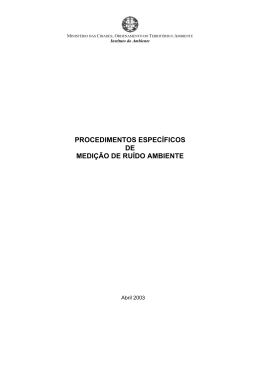 Procedimento de medi&ccedil;&atilde;o do ru&iacute;do ambiente