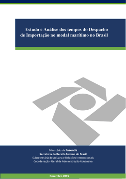 Estudo e An&aacute;lise de Importa&ccedil;&atilde;o - Modal Mar&iacute;timo