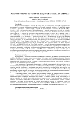 Desenvolvimento do TR em Crian&ccedil;as