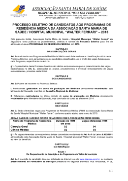 edital processo seletivo do programa de resid&ecirc;ncia