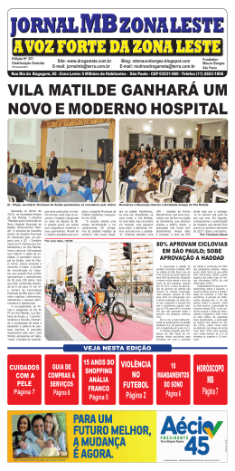 ViLA MATiLDE gANHAr&aacute; uM NOVO E MODErNO