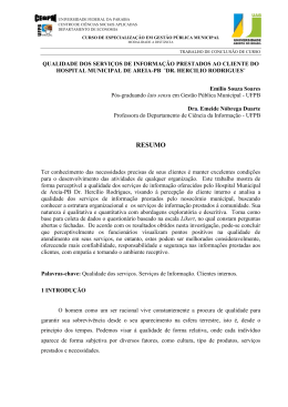 qualidade dos servi&ccedil;os de informa&ccedil;&atilde;o prestados