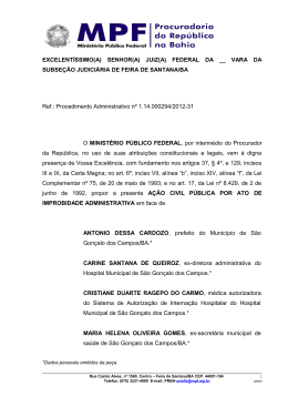 &Iacute;ntegra da a&ccedil;&atilde;o - MPF-BA - Minist&eacute;rio P&uacute;blico Federal