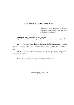 LEI N.º 6.580 DE 20 DE NOVEMBRO DE 2015 Denomina Hospital