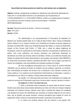 Relatório de fiscalização do hospital municipal de Altamira