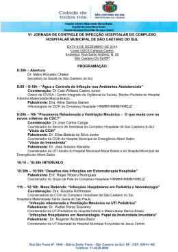 VI JORNADA DE CONTROLE DE INFEC&Ccedil;&Atilde;O