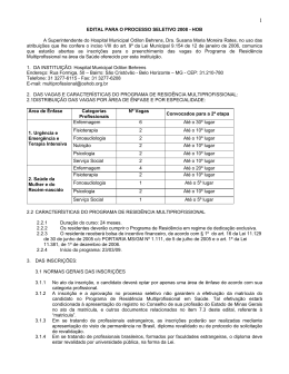 EDITAL PARA O PROCESSO SELETIVO 2008 - HOB