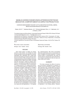 manejo aversivo em bovinos leiteiros e efeitos no bem