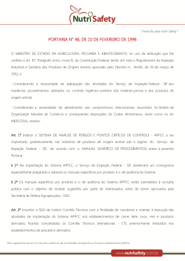 Portaria n&ordm; 46, de 10 de fevereiro de 1998 - MAPA