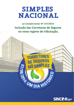 Cartilha do Simples Nacional para Corretores de Seguros - Sincor-SP
