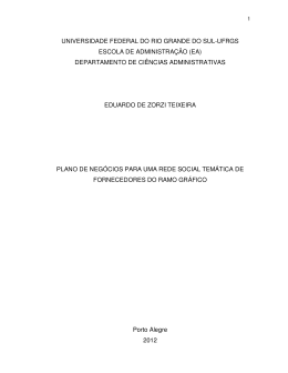 Plano de neg&oacute;cios para uma rede social tem&aacute;tica de fornecedores