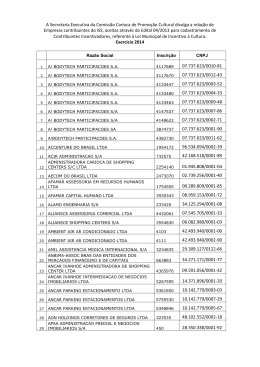 Relação dos Aceitos referente ao Edital do Contribuinte