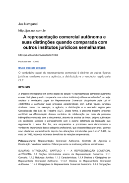 A representa&ccedil;&atilde;o comercial aut&ocirc;noma e suas