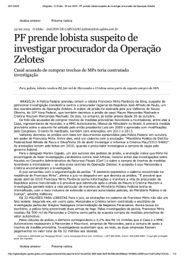 PF prende lobista suspeito de investigar procurador da