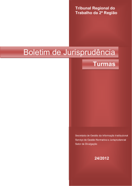 24/2012 - Tribunal Regional do Trabalho da 2&ordf; Regi&atilde;o SP