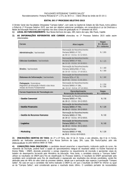 Edital - Faculdades Integradas Campos Salles