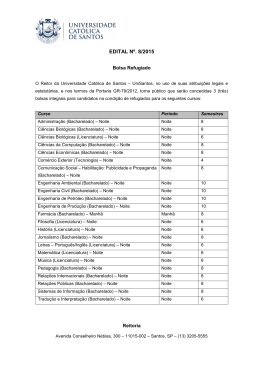 Edital 8/2015 - Universidade Cat&oacute;lica de Santos