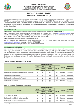 Edital N&ordm; 001/2015 - COVEST