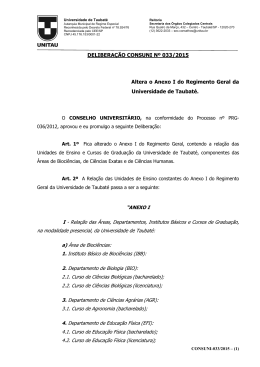 Altera o Anexo I do Regimento Geral da Universidade de