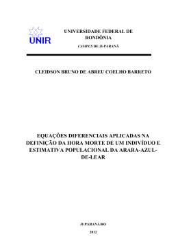 Equa&ccedil;&otilde;es Diferenciais aplicadas a Biologia.