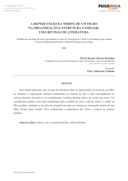a repercuss&atilde;o da morte de um filho na organiza&ccedil;&atilde;o e estrutura
