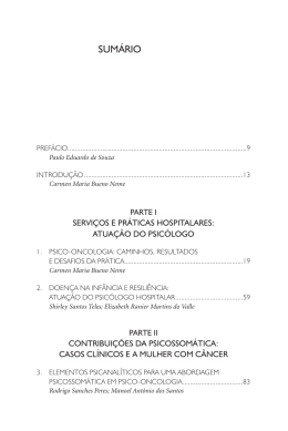 PSICO-ONCOLOGIA: CAMINHOS E PERSPECTIVAS