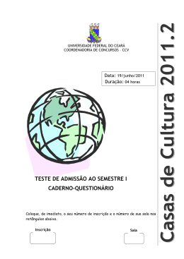 Prova - CCV - Universidade Federal do Cear&aacute;
