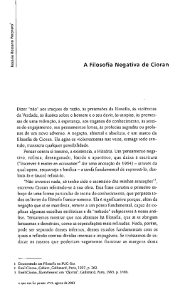 A filosofia negativa de Cioran