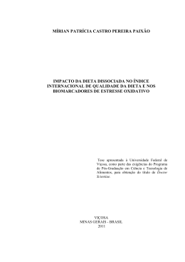 impacto da dieta dissociada no &iacute;ndice internacional de qualidade da