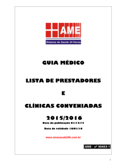 guia m&eacute;dico lista de prestadores e cl&iacute;nicas conveniadas 2015