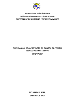 Plano de Capacita&ccedil;&atilde;o 2014 - Universidade Federal do Acre