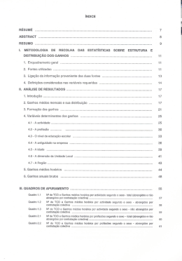 Estatísticas sobre a Estrutura e Distribuição dos Ganhos