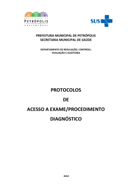 protocolos de acesso a exame/procedimento diagnóstico