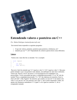 Entendendo valores e ponteiros em C++