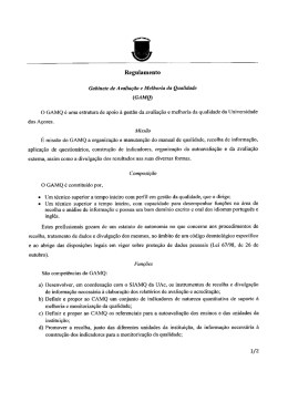 Regulamento do Gabinete de Avaliação e Melhoria da Qualidade