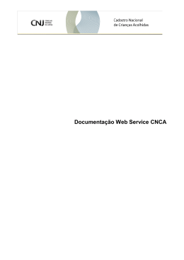 Documenta&ccedil;&atilde;o Web Service CNCA