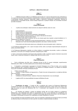1. A Biblioteca Escolar da EB 2,3 e as Bibliotecas das escolas do 1