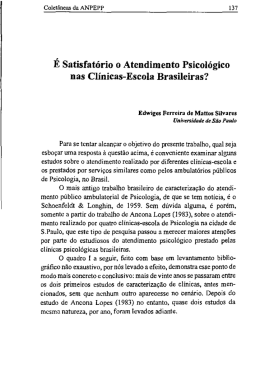 É satisfatório o atendimento psicológico nas clínicas