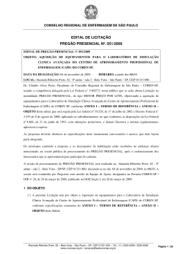 EDITAL DE LICITA&Ccedil;&Atilde;O PREG&Atilde;O PRESENCIAL N&ordm;. 051/2009