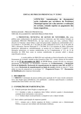 EDITAL PP 32 2012 - Veículo Furgão novo para
