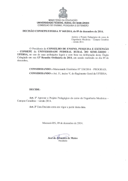 Decisão CONSEPE/UFERSA Nº 045/2014, de 14 de novembro de