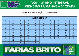 VG1 – 3º ANO INTEGRAL CIÊNCIAS HUMANAS – 3ª ETAPA