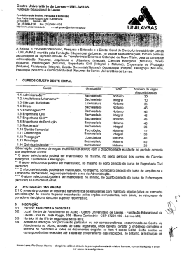 Edital nº 3-2013 Transf. Externa e Obt. Novo Título