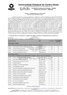 EDITAL N&ordm; 009/2015 &ndash; Divulga&ccedil;&atilde;o e Convoca&ccedil;&atilde;o