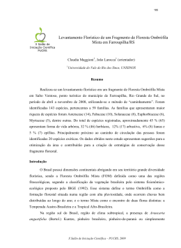 Levantamento Flor&iacute;stico de um Fragmento de Floresta