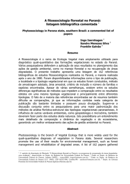A fitossociologia florestal no Paran&aacute;