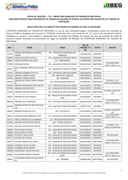 resultado final da an&aacute;lise dos pedidos de isen&ccedil;&atilde;o da taxa